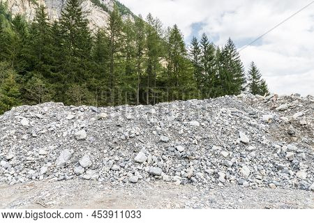 Heap Of Stones Of A Mudflow In The Alps, Austria