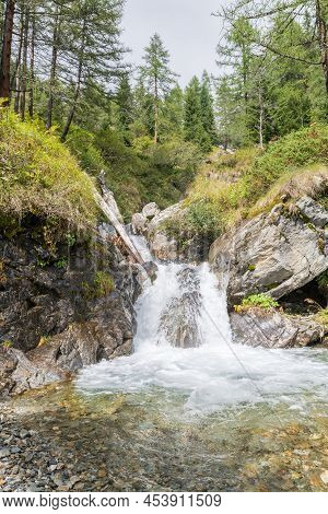 Waterfall In The Goeriach Valley In Lungau, Austria