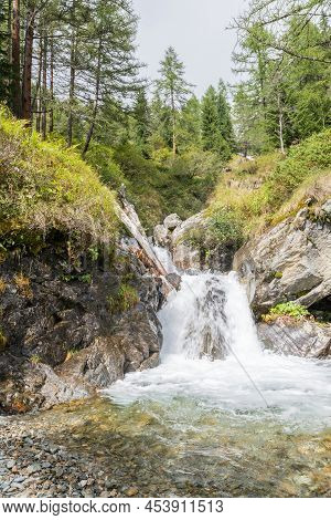 Waterfall In The Goeriach Valley In Lungau, Austria