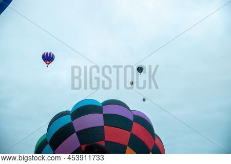 Masternon, New Zealand April, 22 2022 - People Attending Hot Air Balloon Festival In Masterton New Z