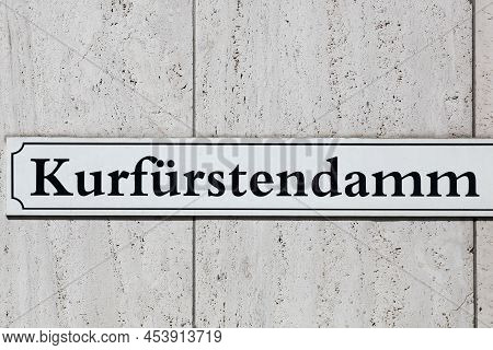 Kurfurstendamm Sign On A Wall. The Kurfurstendamm Is One Of The Most Famous Avenues In Berlin, Germa