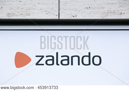Berlin, Germany - July 12, 2020: Zalando Logo On A Building. Zalando Se Is A European E-commerce Com