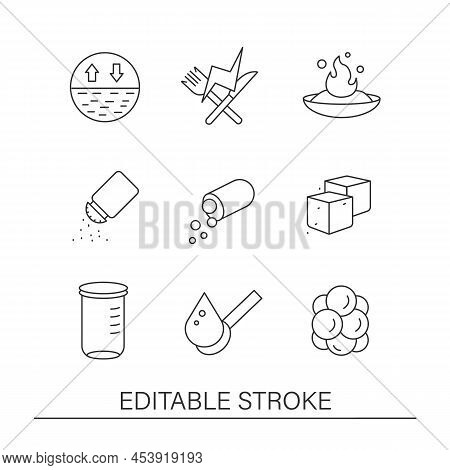 Nutrition Facts Line Icons Set. Vitamins And Minerals Supplements.healthy Concepts.isolated Vector I