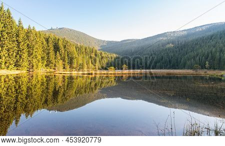 Small Arber Lake In The Autumn, Bavaria, Germany