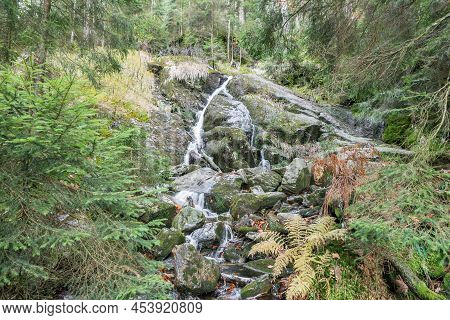 Waterfall At The Small Arber Lake, Bavaria, Germany