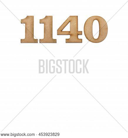 Number 1140 - Piece Of Wood Isolated On White Background