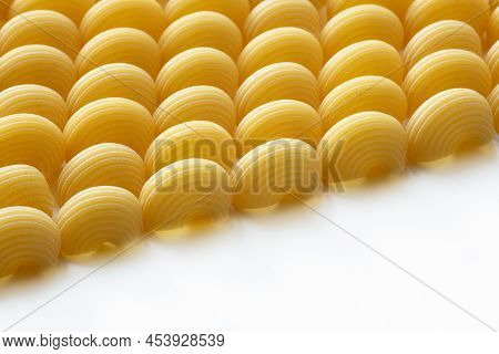 Italian Durum Wheat Pasta Pattern, Pipe Rigate Or Lumaconi Type