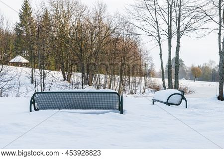 Spa Gardens In Spiegelau In The Winter, Bavarian Forest, Germany