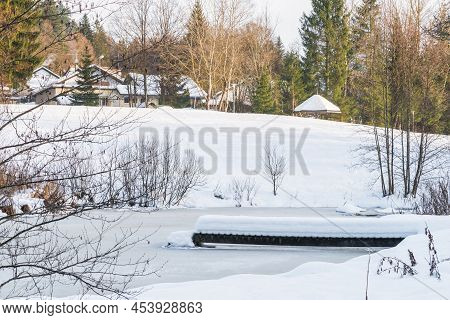 Spa Gardens In Spiegelau In The Winter, Bavarian Forest, Germany
