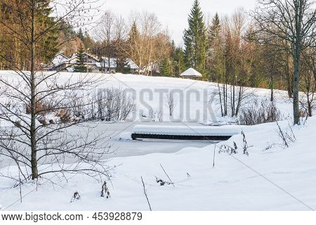 Spa Gardens In Spiegelau In The Winter, Bavarian Forest, Germany