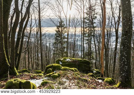 Sightseeing Platform Aussichtsstein-frauenberg Near Grafenau In The Bavarian Forest, Germany