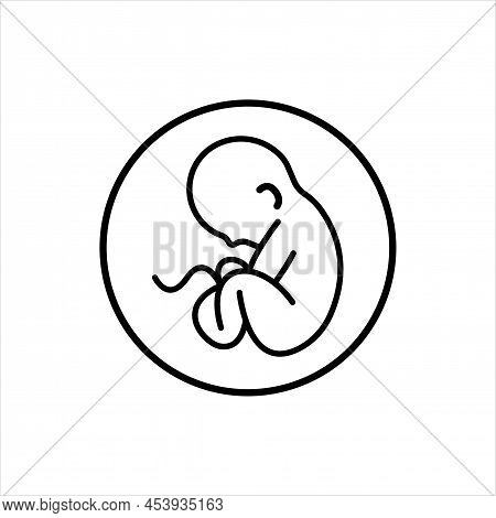Development Of The Human Embryo In The Womb Icon. Trendy Flat Isolated Black Symbol, Sign Used For: 