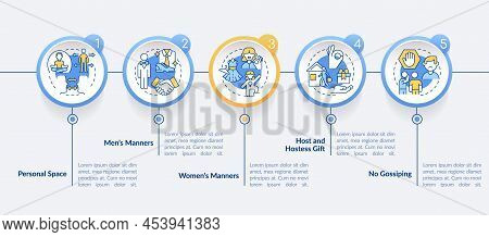 Social Etiquette Circle Infographic Template. Rules Of Behavior Data Visualization With 5 Steps. Pro