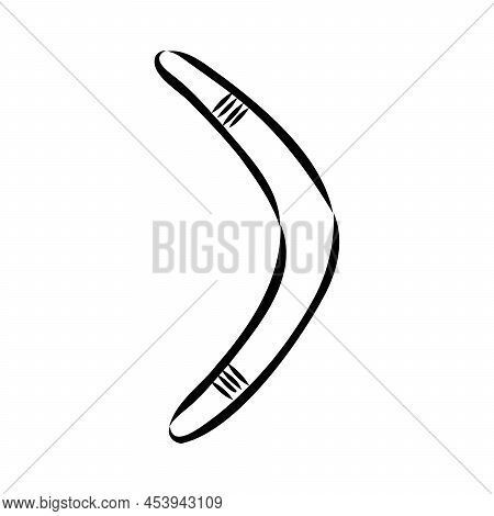 Boomerang In Flight. Vector Drawing Boomerang Vector