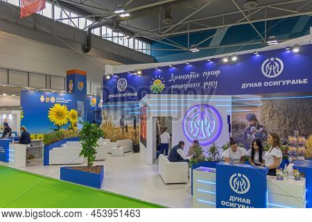 Novi Sad, Serbia - September 21, 2021: Insurance Company Booth Dunav Osiguranje At Agriculture Expo 