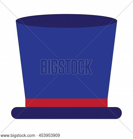 Blue Top Hat For Clothing Design. Studio Shot. Vector Illustration. Stock Image.
