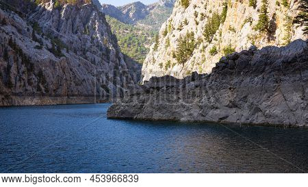 Stone Cliffs At Oymapinar Dam In Green Canyon In Turkey