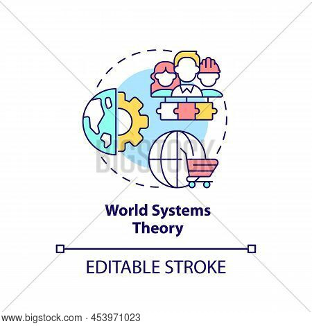 World Systems Theory Concept Icon. Worldwide Interdependent Economics Abstract Idea Thin Line Illust