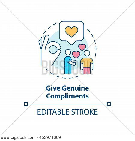 Give Genuine Compliments Concept Icon. Politeness And Respect. Basic Etiquette Rule Abstract Idea Th