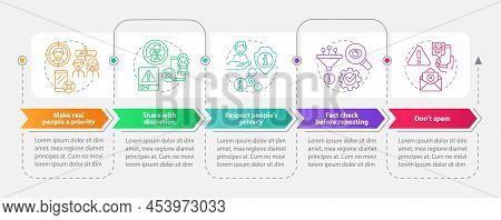 Netiquette Manners Rectangle Infographic Template. Data Visualization With 5 Steps. Process Timeline