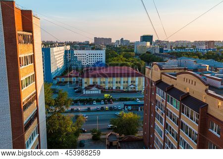 Aerial View Of Apartment Buildings And The Regional Clinic Hospital 