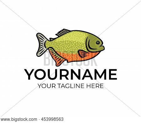 Fish Piranha, Logo Design. Fish, Animal, Amazon River And Underwater Life, Vector Design And Illustr