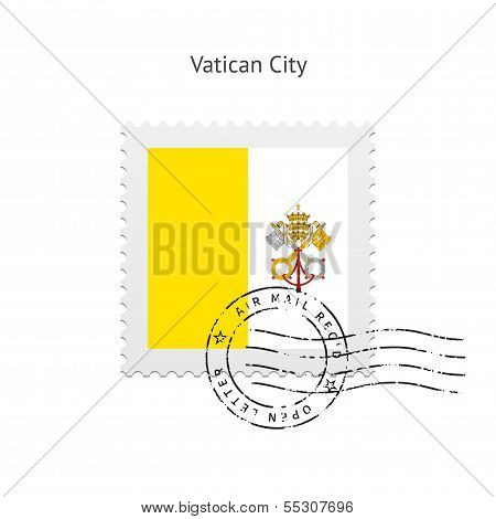 Vatican City Flag Postage Stamp.
