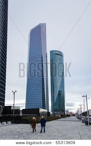 Cuatro Torres Business Area skyscrapers, in Madrid