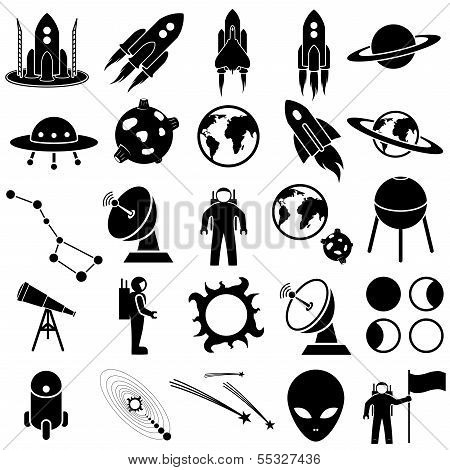 Space icon set