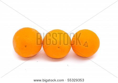 Orange fruit isolated on white background