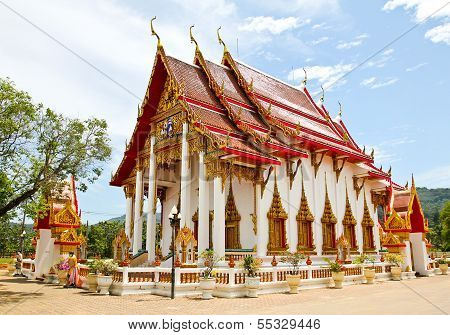 Wat Chalong Or Chaitharam Temple In Phuket, Thailand.