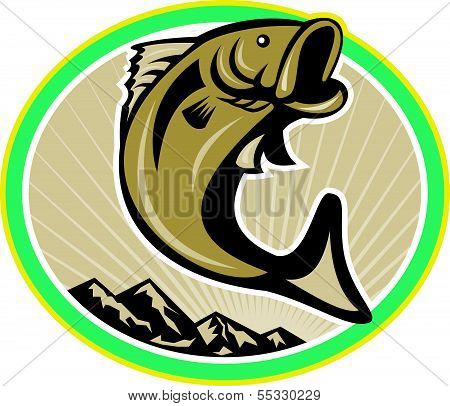 Largemouth Bass Jumping Circle