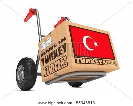 Made in Turkey - Cardboard Box on Hand Truck.