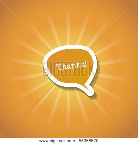 Postcard gratitude with the orange rays of the