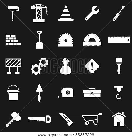 Construction Icons On Black Background