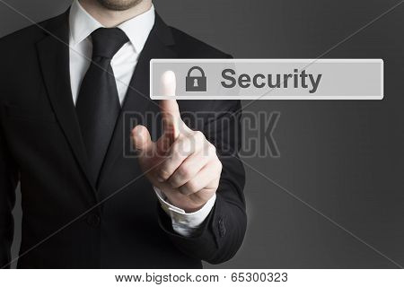 touchscreen security businessman