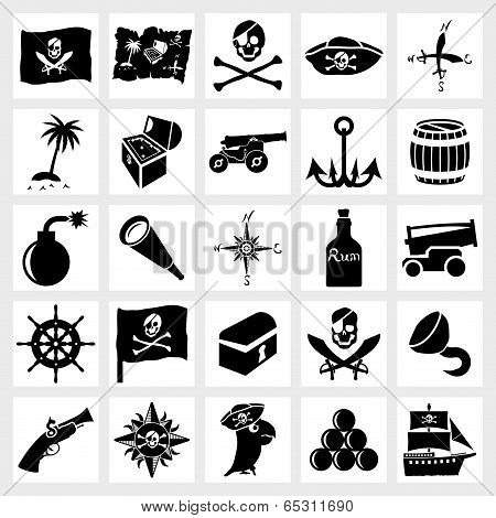 Vector icon set piracy
