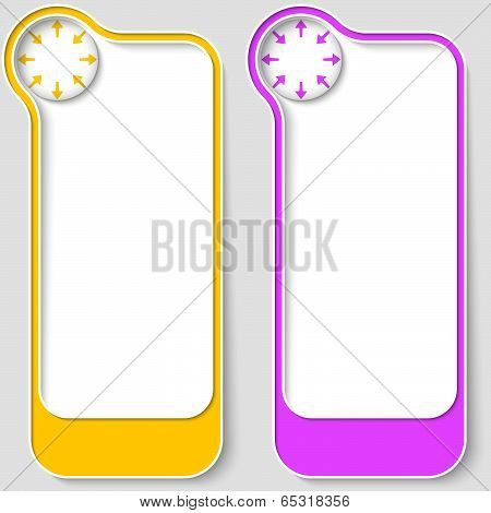 Set Of Two Vector Text Boxes With Arrows