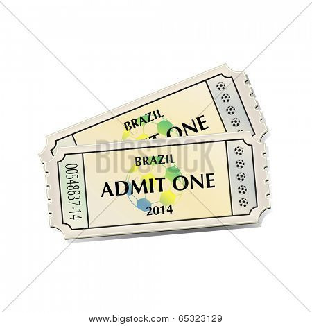  A pair of tickets for Brazil 2014 football. 