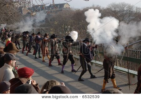 beelden van fete d'Escalade in Geneve