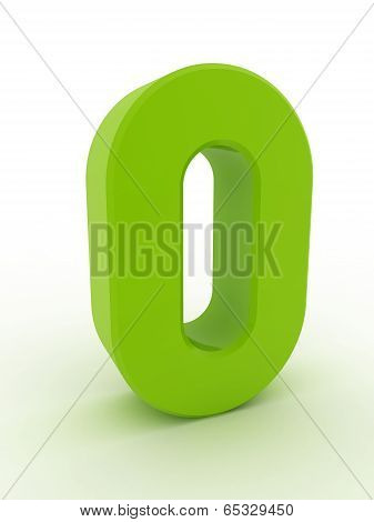 3D Shiny green Number