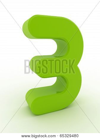 3D Shiny green Number