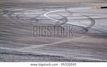 Tire Marks On Road Track
