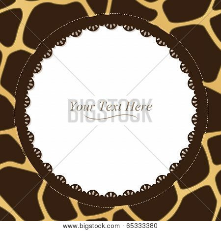 Giraffe Print Round Frame