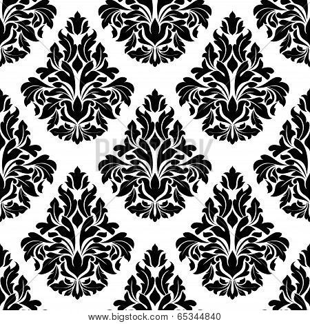 Intricate black and white arabesque design