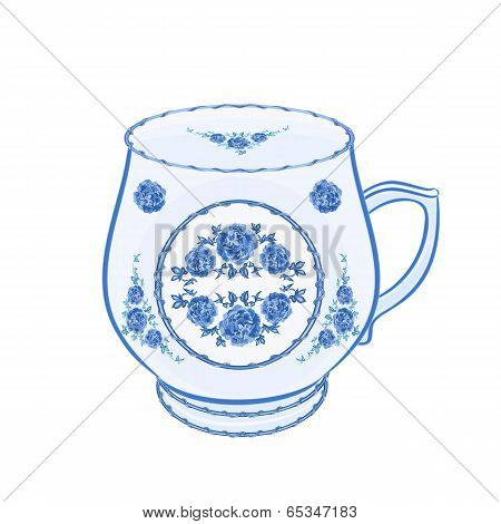 Mug Of Faience  Vector Without Gradients