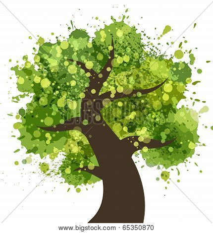 Grunge colorful tree