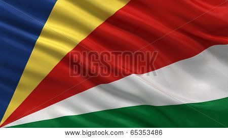 Flag of Seychelles waving in the wind