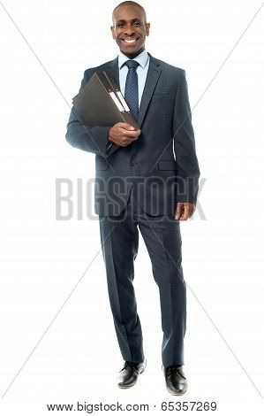 Happy Smiling Businessman With Folder