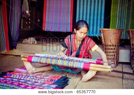 Laos, Bolaven  Feb 12, 2014 : Unidentified Alak Tribe Women In Village  Near Plateau Bolaven, Laos O